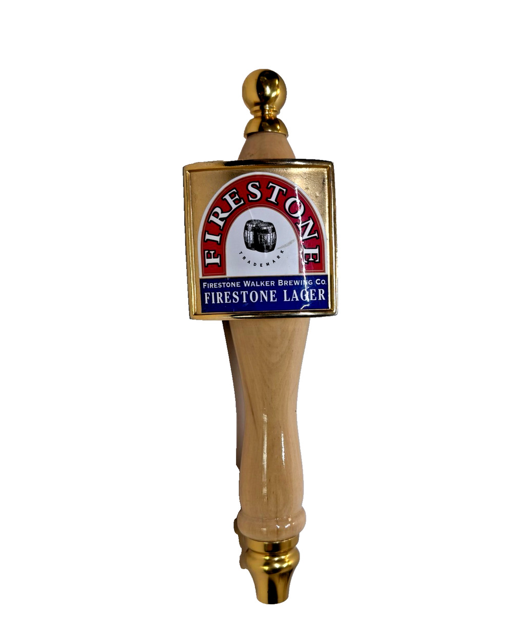 VTG Firestone Walker Lager Beer Brewing Tap Pull Handle Wood Wood 11.5" EUC